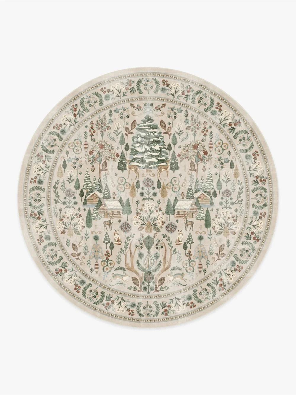 Ruggable • 6’ Round Juniper Neutral Multicolor Flatwoven Washable Rug
